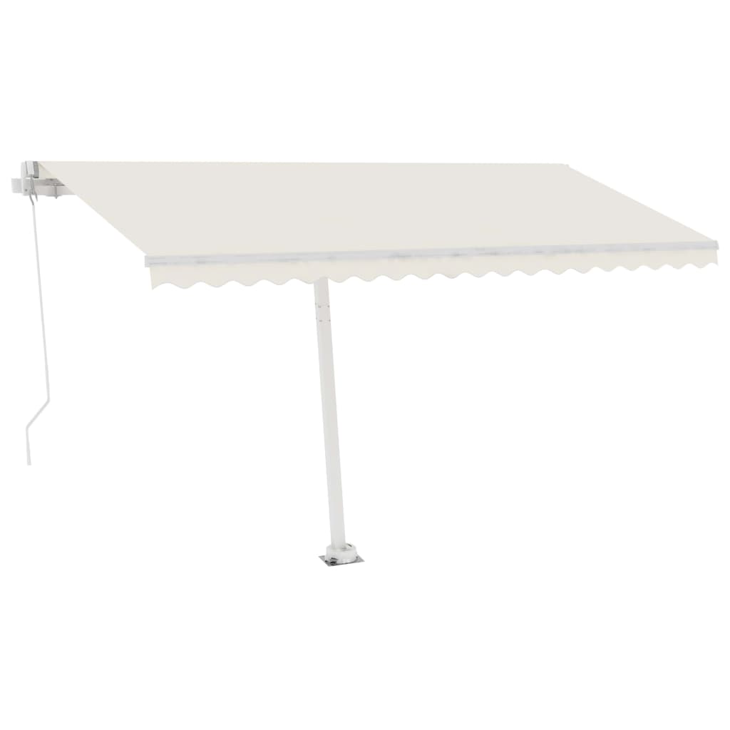 

vidaXL Freestanding Manual Retractable Awning 157.5"x118.1" Cream