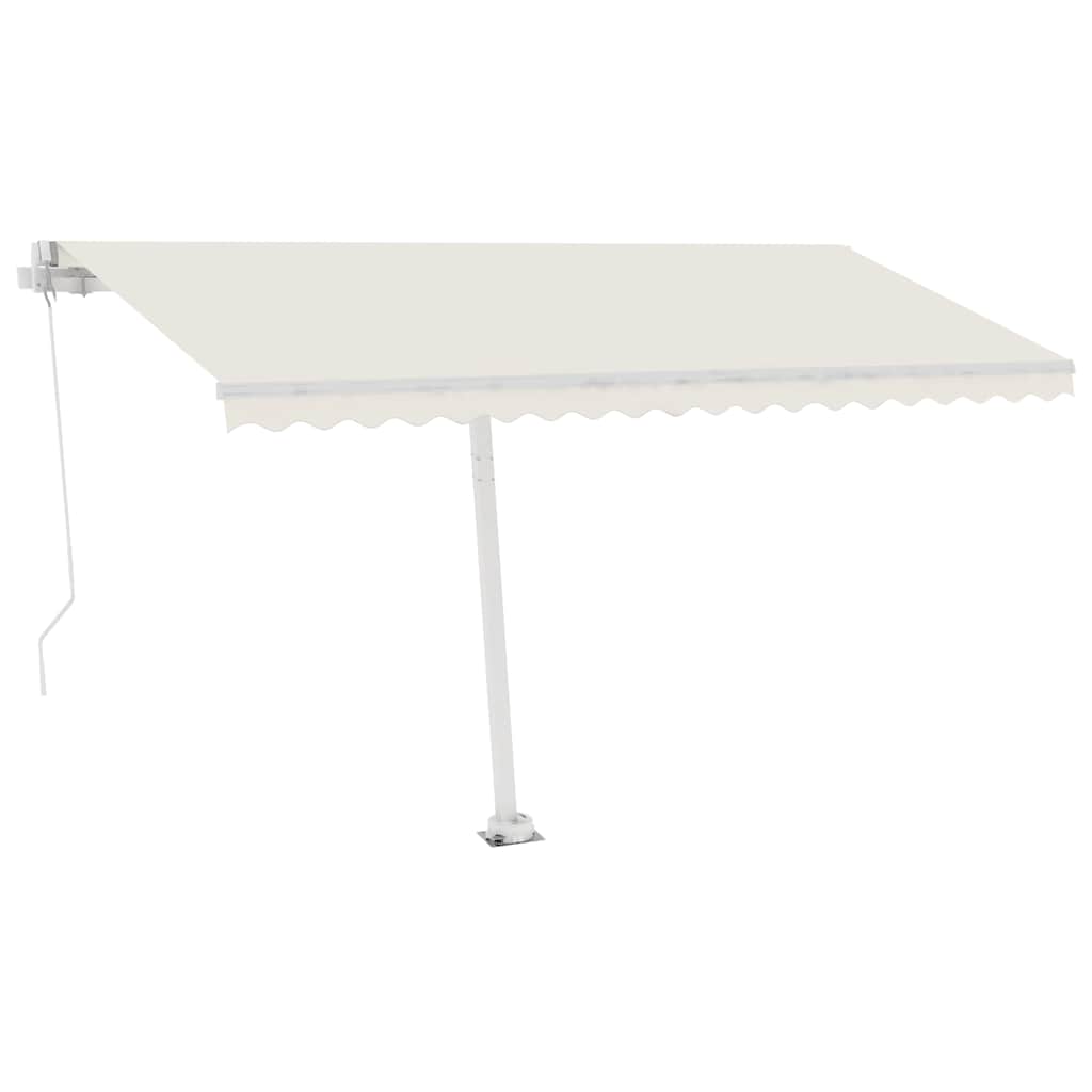 vidaXL Volně stojící ručně zatahovací markýza 400 x 300 cm krémová