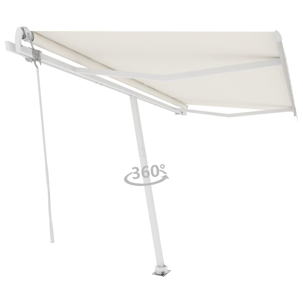 vidaXL Luifel vrijstaand automatisch 400x300 cm crèmekleurig afbeelding