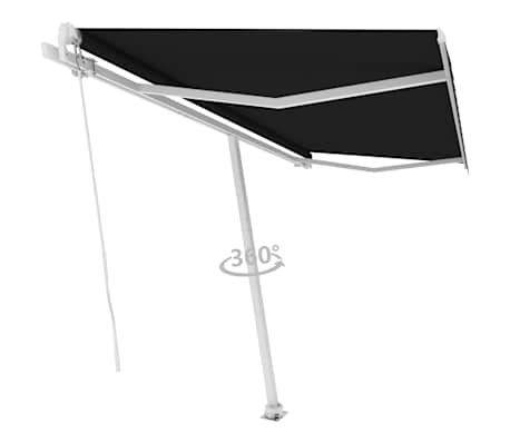 vidaXL Standmarkise Manuell Einziehbar 450x300 cm Anthrazit