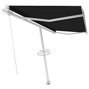 vidaXL Standmarkise Manuell Einziehbar 450x300 cm Anthrazit