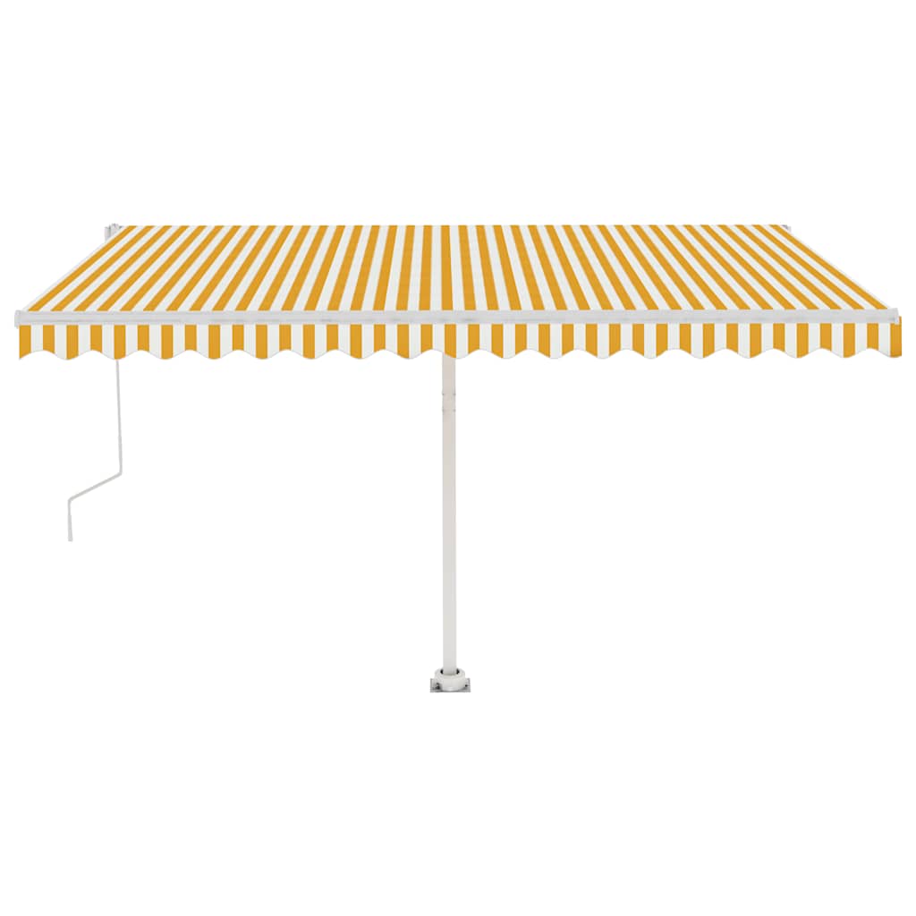 vidaXL Volně stojící automatická markýza 450 x 300 cm žlutá/bílá