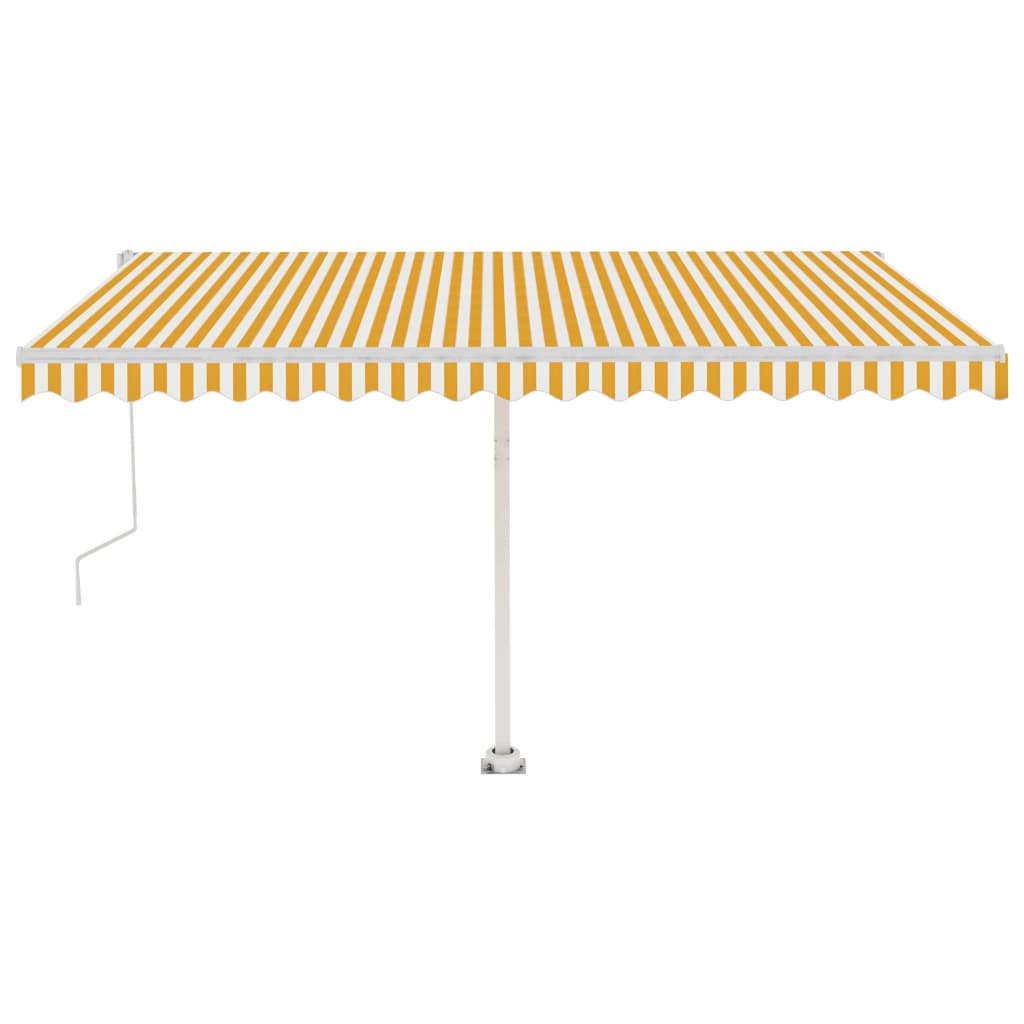 pull-out awning, LED, wind sensors, dzeltenbalta, 450x300 cm