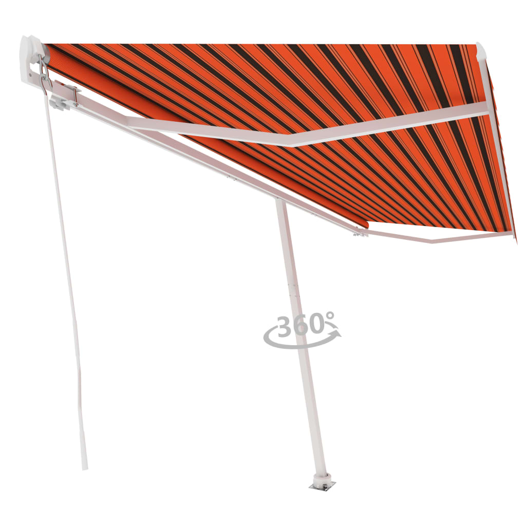 Prostostoječa ročno zložljiva tenda 500x300 cm oranžna/rjava