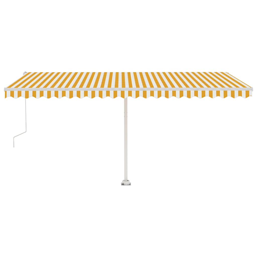 vidaXL Volně stojící automatická markýza 500 x 300 cm žlutá/bílá