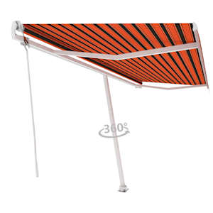 vidaXL Copertină autonomă retractabilă automat oranj/maro 500x300 cm