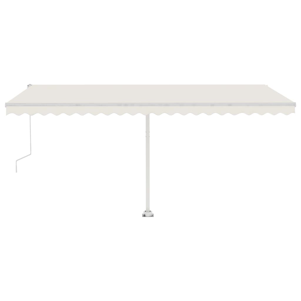 pull-out awning, LED, wind sensors, cream, 500x300 cm