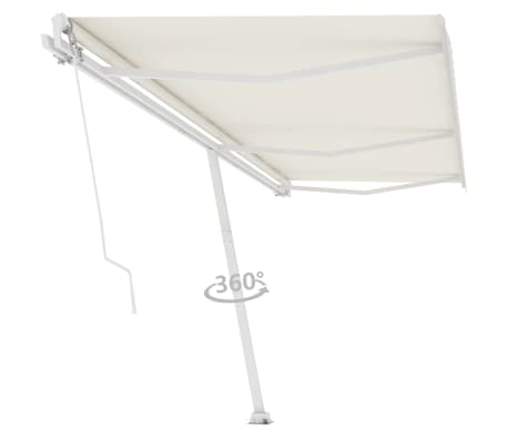 vidaXL Freestanding Manual Retractable Awning 600x300 cm Cream