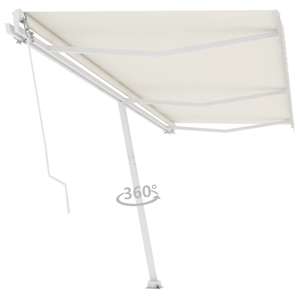 vidaXL Luifel vrijstaand handmatig uittrekbaar 600x300 cm cr&egrave;mekleurig