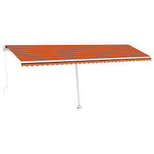 vidaXL iseseisev k&auml;sitsit&otilde;mmatav varikatus, 600 x 300 cm, oranž/pruun