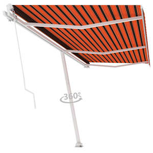 vidaXL Auvent manuel r&eacute;tractable sur pied 600x300 cm Orange et marron
