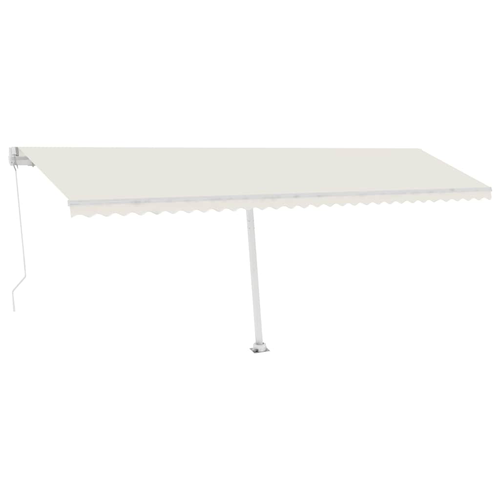 vidaXL Ručně zatahovací markýza s LED světlem 600 x 300 cm krémová