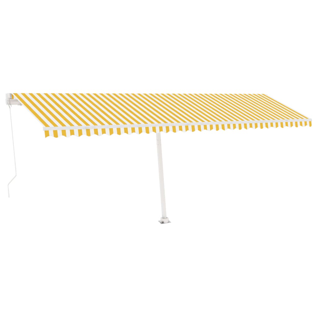 vidaXL Auvent manuel rétractable avec LED 600x300 cm Jaune et blanc