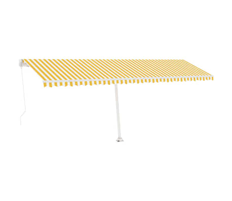 vidaXL Auvent manuel rétractable avec LED 600x300 cm Jaune et blanc