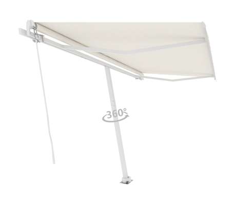 vidaXL Samostojeća tenda na ručno uvlačenje 400 x 350 cm krem