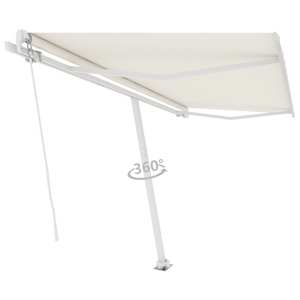 vidaXL Samostojeća tenda na ručno uvlačenje 400 x 350 cm krem