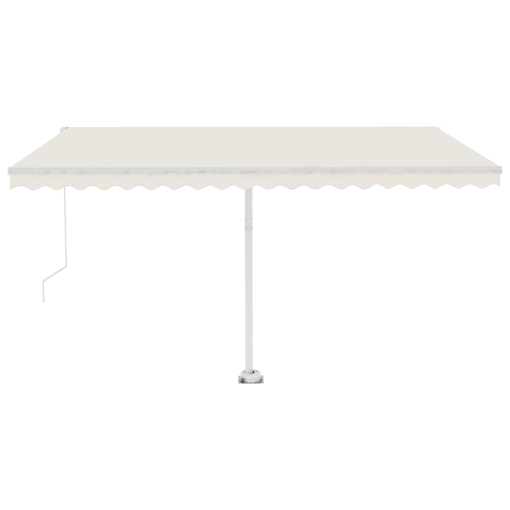 vidaXL Ručně zatahovací markýza s LED světlem 400 x 350 cm krémová