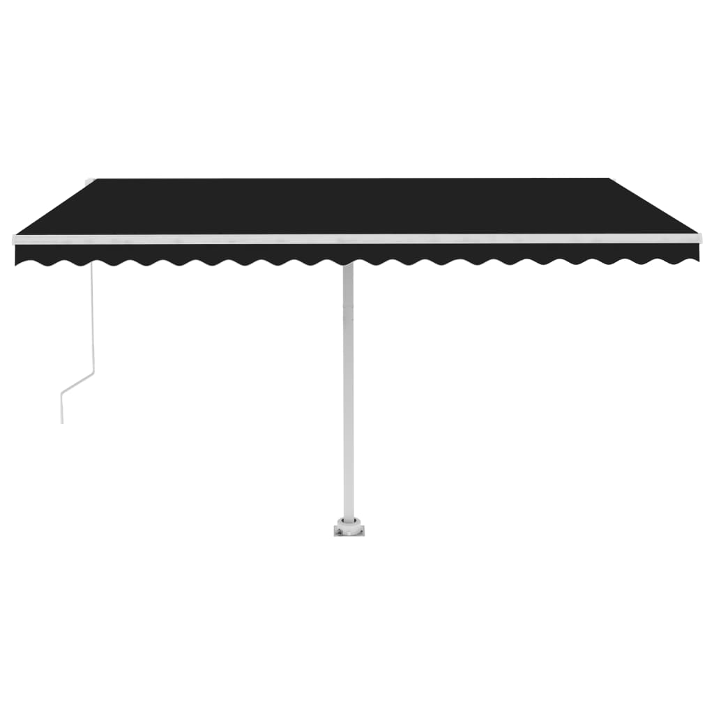 vidaXL Ručně zatahovací markýza s LED světlem 400 x 350 cm antracitová