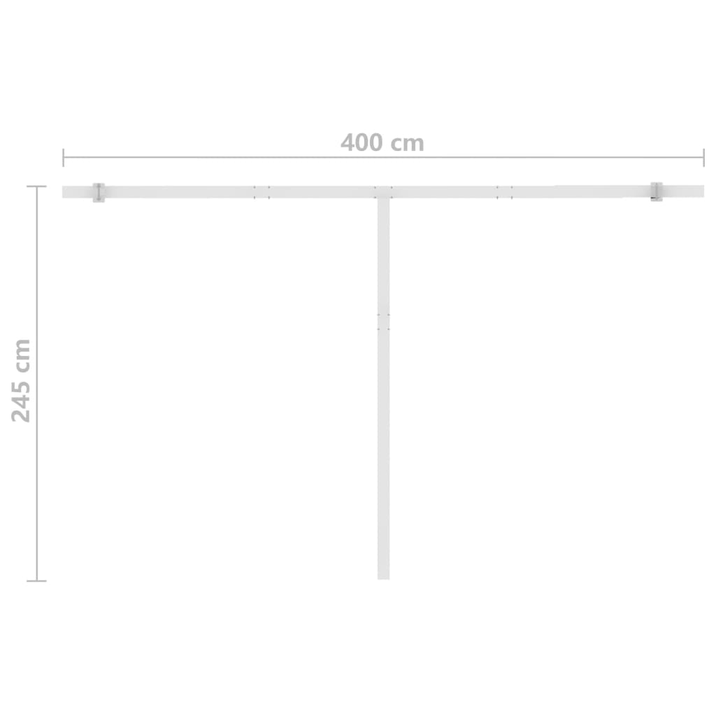 Ręcznie zwijana markiza z LED, 400 x 350 cm, antracytowa