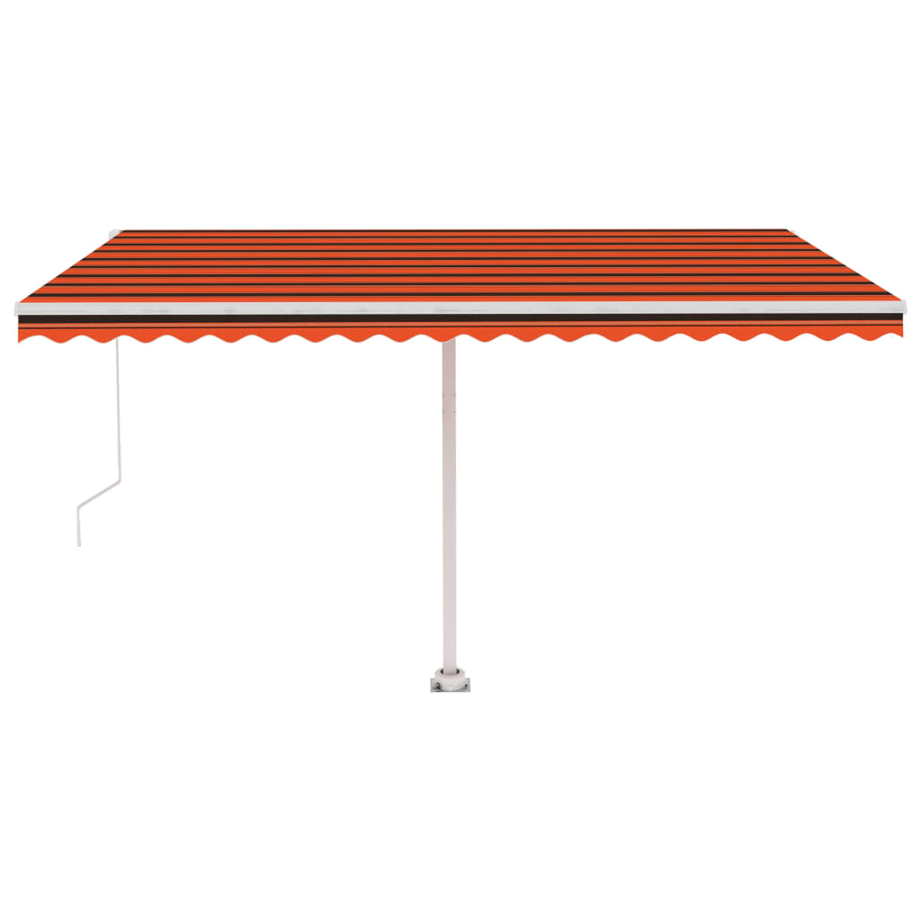 vidaXL Markise Manuell Einziehbar mit LED 400x350 cm Orange Braun