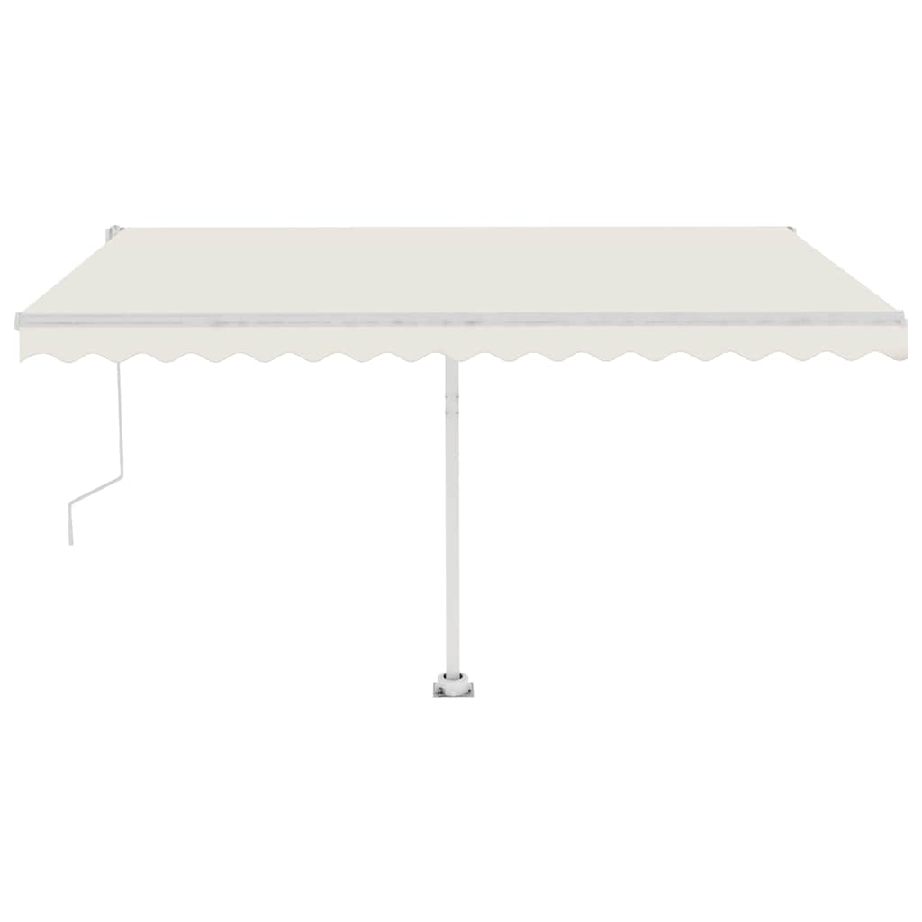 vidaXL Automatická markýza LED a senzor větru 400x350 cm krémová