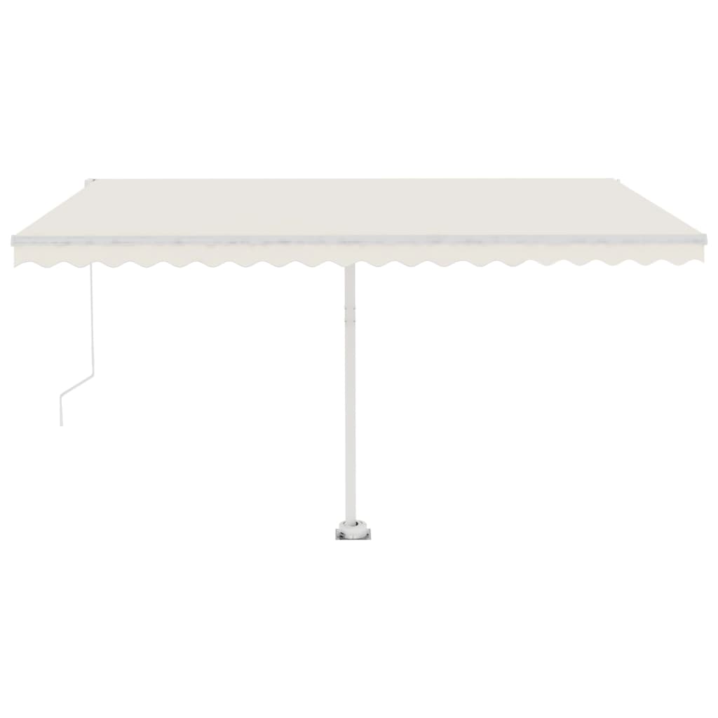 vidaXL Ručně zatahovací markýza s LED světlem 450 x 350 cm krémová