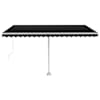 vidaXL k&auml;sitsi sisset&otilde;mmatav varikatus LED, 450x350 cm, antratsiithall