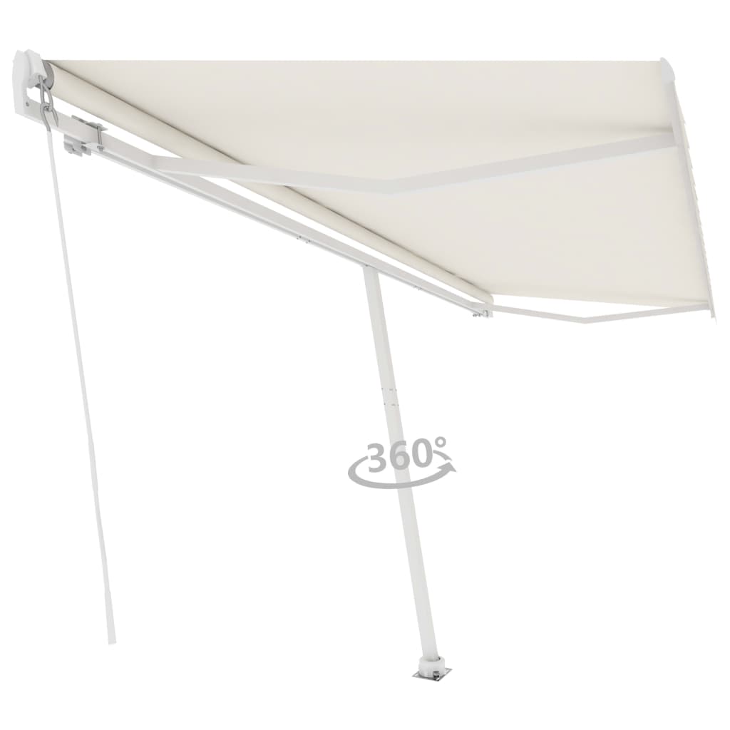 vidaXL Standmarkise Manuell Einziehbar 500x350 cm Creme