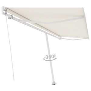 vidaXL Samostojeća tenda na ručno uvlačenje 500 x 350 cm krem