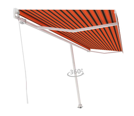 vidaXL Standmarkise Manuell Einziehbar 500x350 cm Orange/Braun