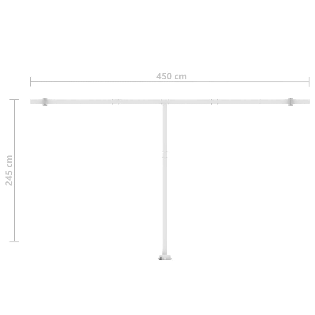 Copertină retractabilă manual, LED, portocaliu/maro, 500x350 cm