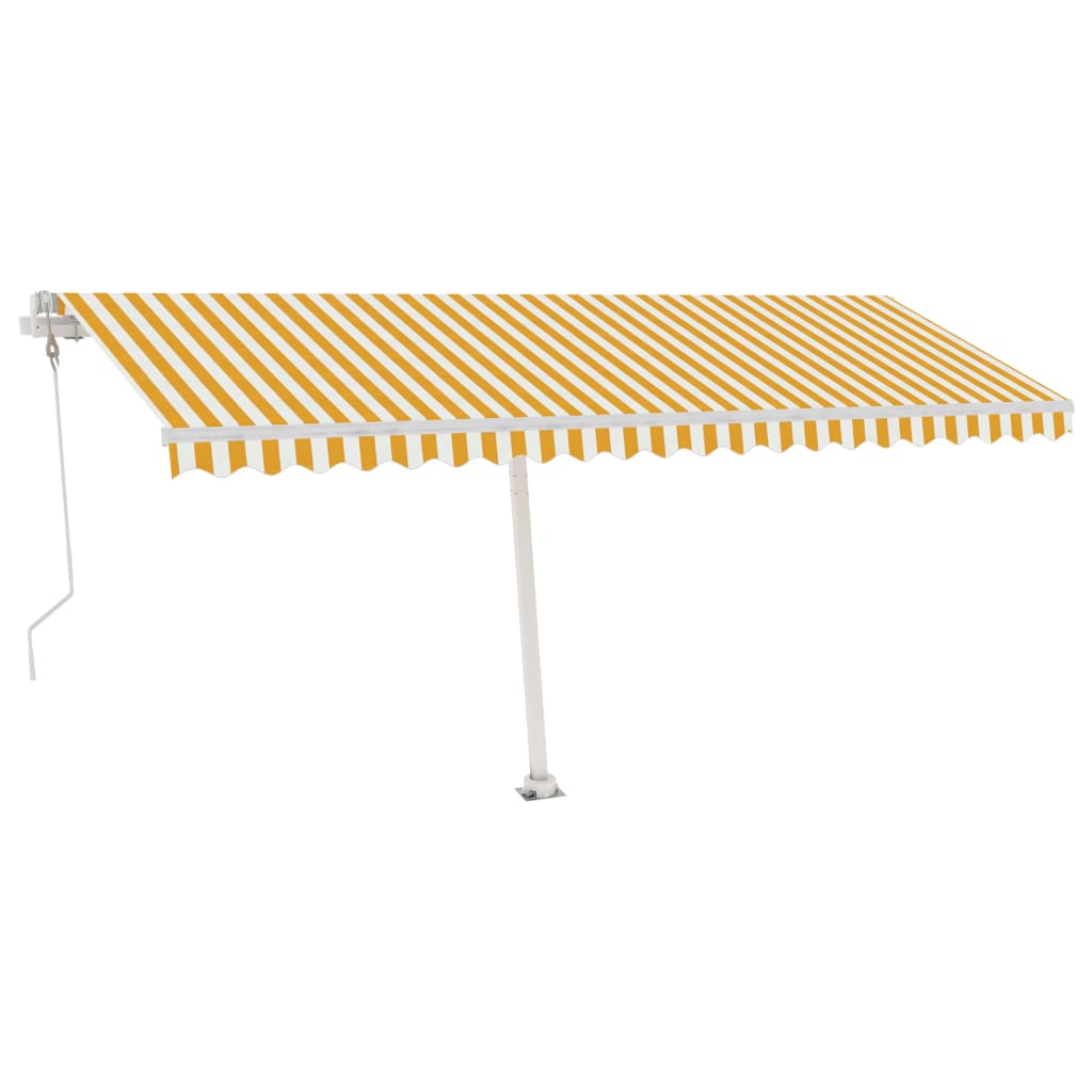 vidaXL Auvent automatique sur pied 500x350 cm Jaune/Blanc