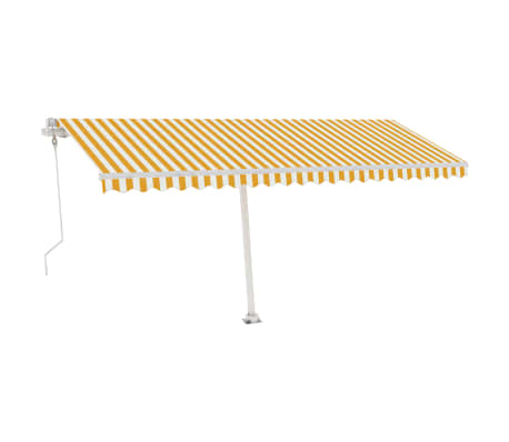 vidaXL Auvent automatique sur pied 500x350 cm Jaune/Blanc