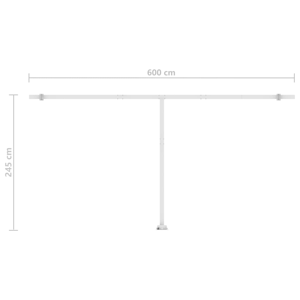 Copertină retractabilă manual cu LED, crem, 600x350 cm