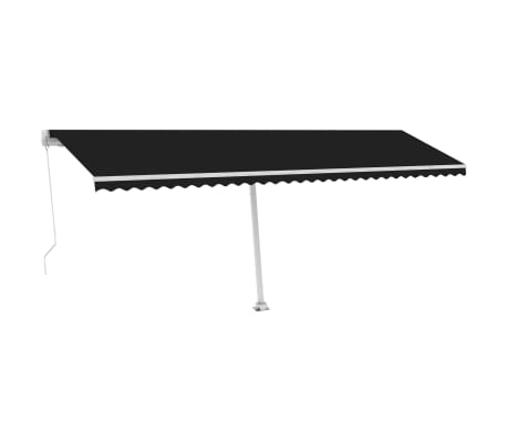 vidaXL Manual Retractable Awning with LED 600x350 cm Anthracite