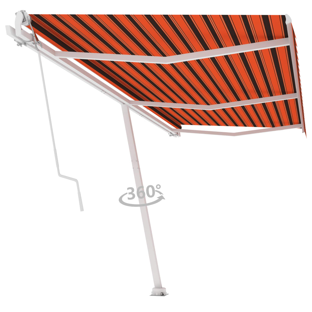 vidaXL Copertină autonomă retractabilă automat oranj&maro 600x350 cm