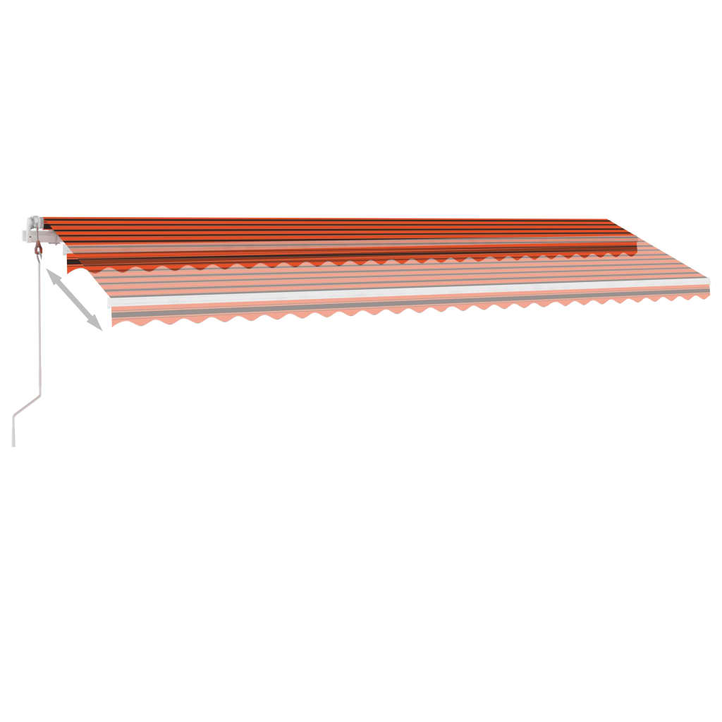 Copertină automată cu senzor vânt&LED, oranj/maro, 600x350 cm