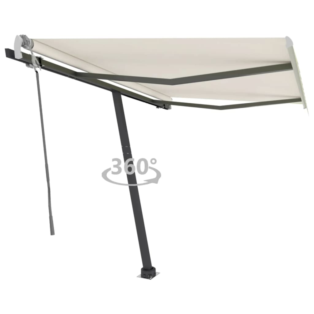 vidaXL Standmarkise Manuell Einziehbar 300x250 cm Creme