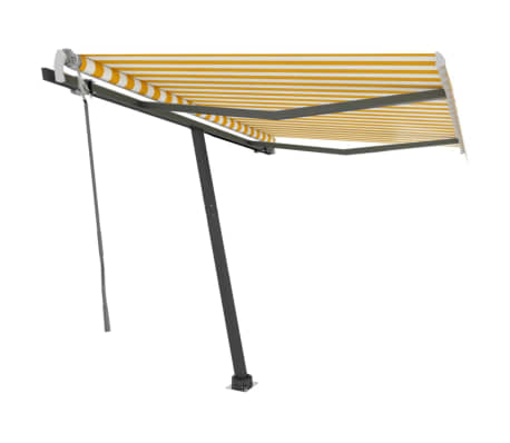 vidaXL Vapaasti seisova sis&auml;&auml;nkelattava markiisi 300x250 cm keltavalk.