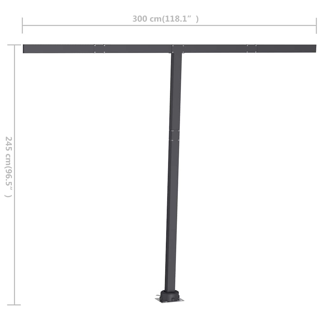 izvelkama markīze ar LED, 300x250 cm, manuāla, krēmkrāsas