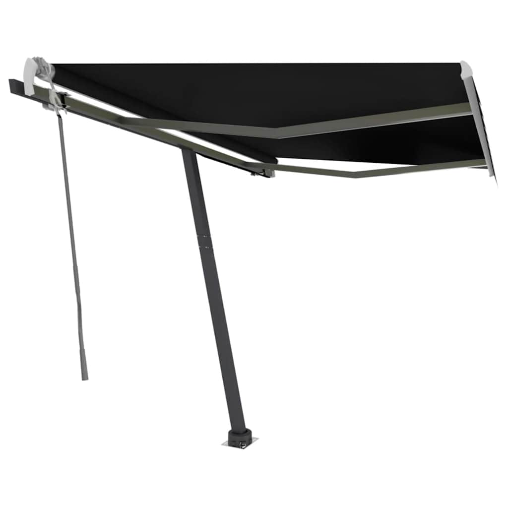

vidaXL Luifel handmatig uittrekbaar met LED 300x250 cm antracietkleur
