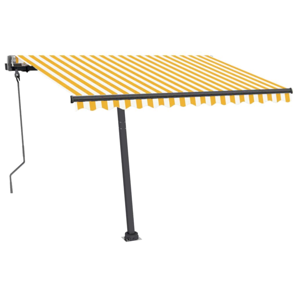 vidaXL Copertină autonomă retractabilă automat galben&alb 300x250 cm