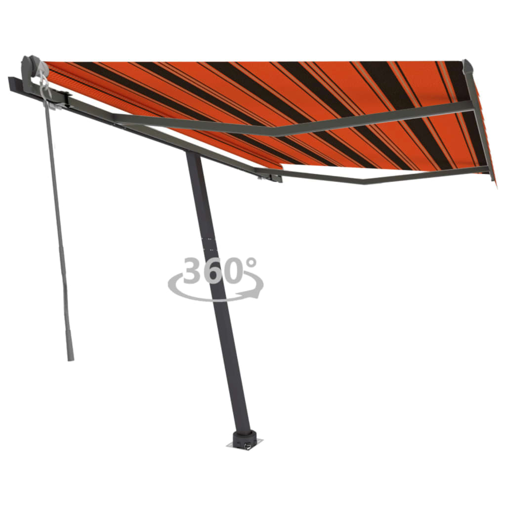 vidaXL Copertină autonomă retractabilă automat oranj&maro 300x250 cm