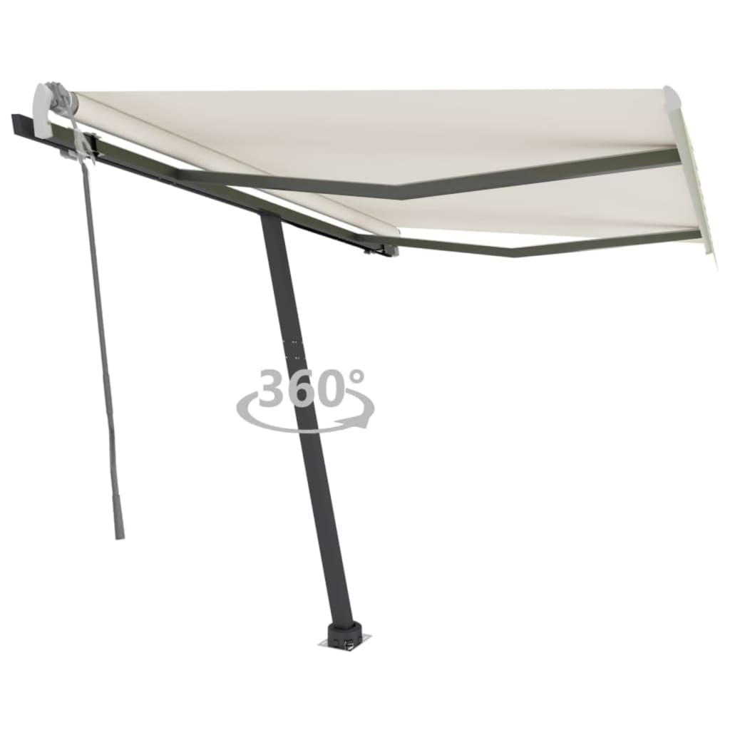 Standmarkise Manuell Einziehbar 350×250 cm Creme