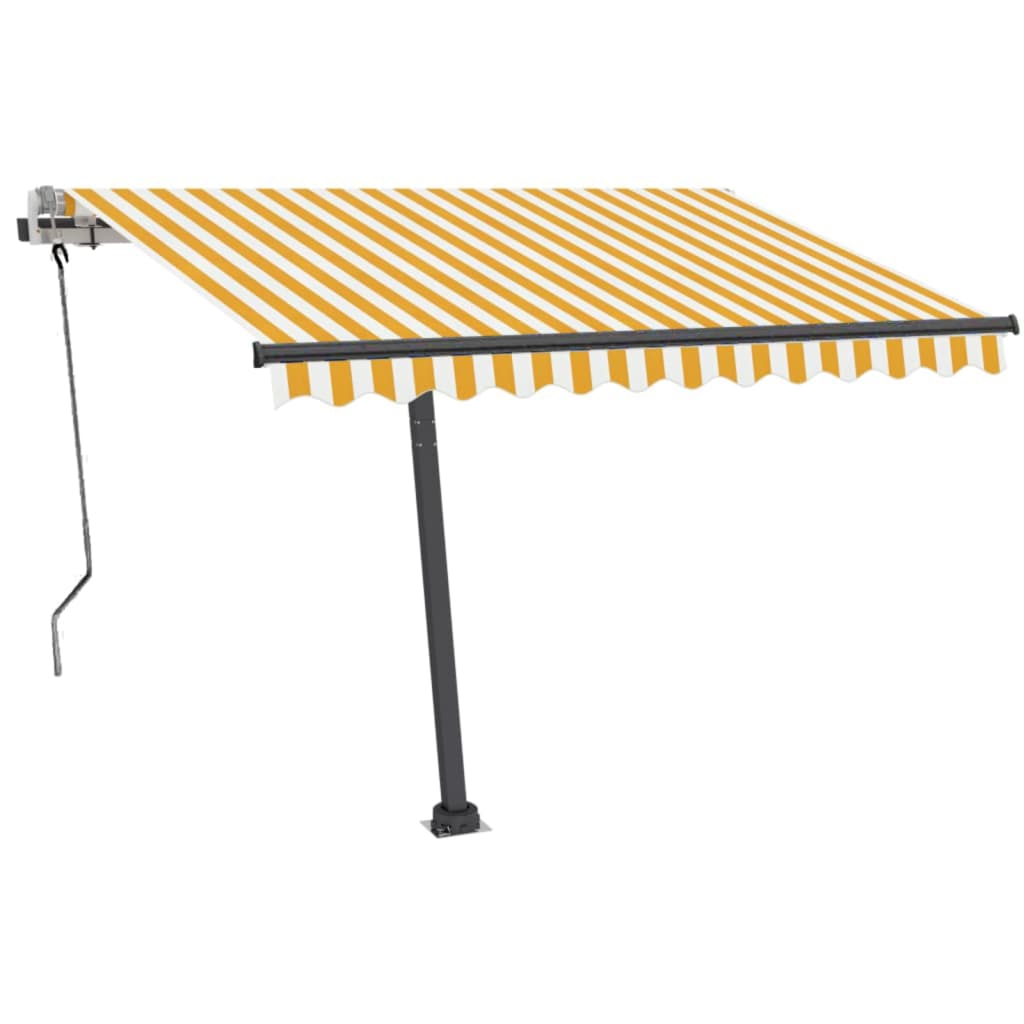 Thumbnail - vidaXL Standmarkise Manuell Einziehbar 350x250 cm Gelb/Weiß