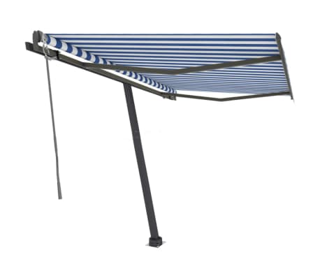 vidaXL Samostojeća automatska tenda 350x250 cm plavo-bijela