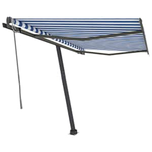 vidaXL Samostojeća automatska tenda 350x250 cm plavo-bijela
