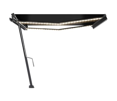 vidaXL markise m. LED-lys 400x300 cm manuel betjening antracitgr&aring;