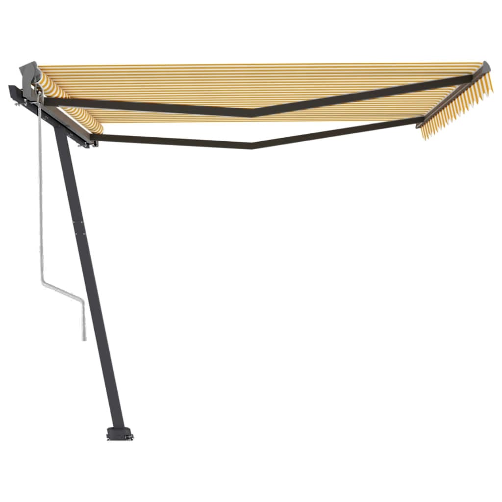 vidaXL Toldo automático independente 400x300 cm amarelo e branco