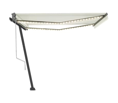 vidaXL Automatische Markise mit LED & Windsensor 400x300 cm Cremewei&szlig;